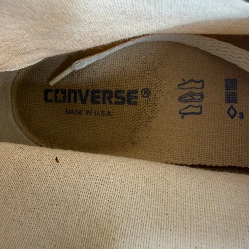 Vintage Made in USA Converse Chuck Taylor High Top Size 11 Natural Cream 90s